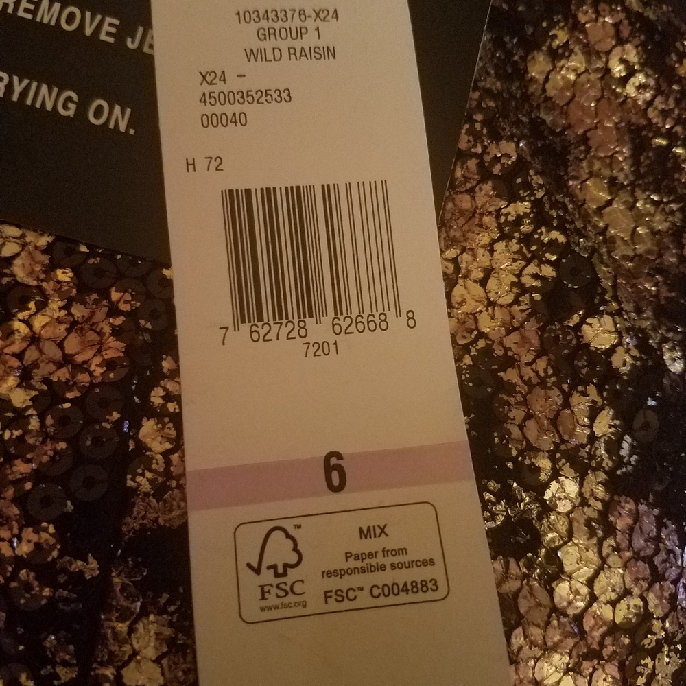 NW Black & Gold Wild Raisin Sequin Strapless High-low Cocktail Dress Sz 6 NWT - Picture 9 of 13